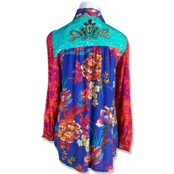 ⭐️Soft Surroundings Hermosa Tunic Shirt Women’s Tropical Floral Embroidered - Picture 3 of 6